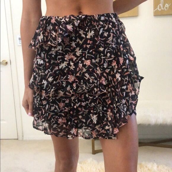 New IRO brooks floral mini skirt ruffles